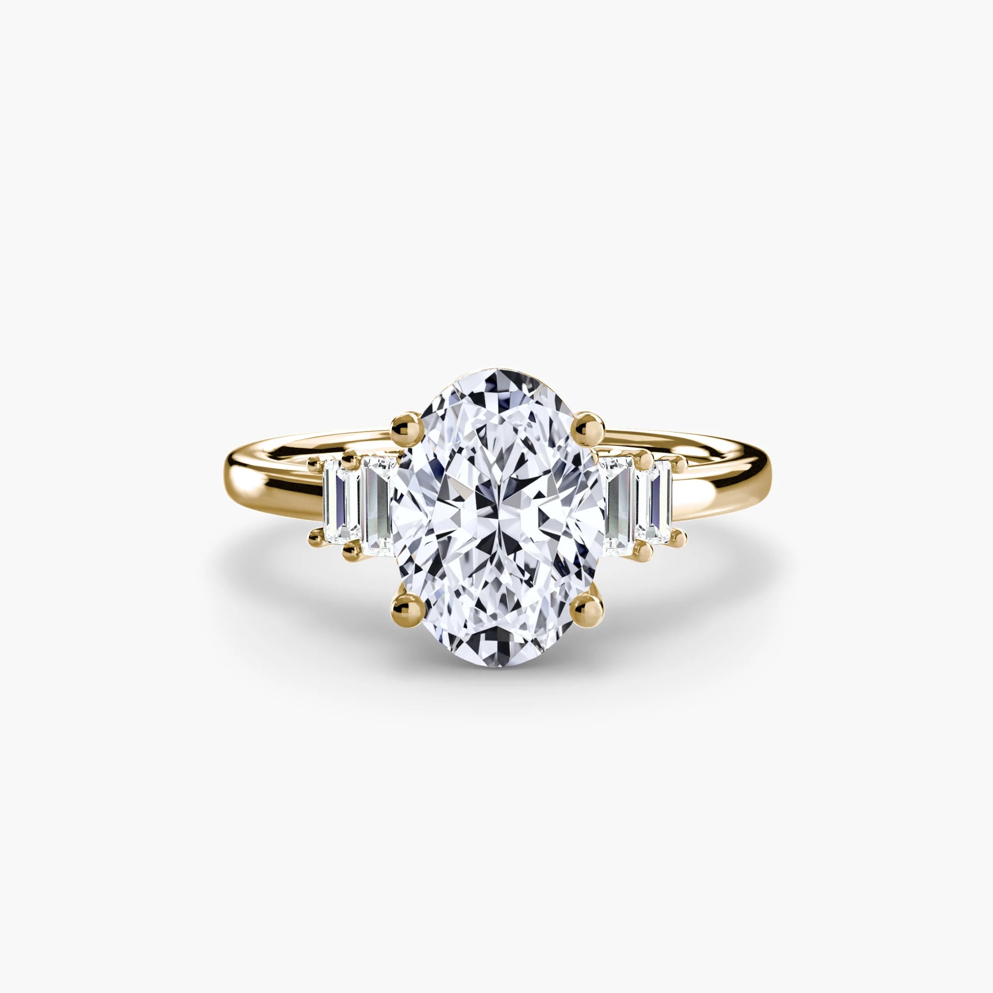 3.17 carat Oval Lab Diamond ring set in 9k Yellow Gold D VS1. Fully IGI Certified.