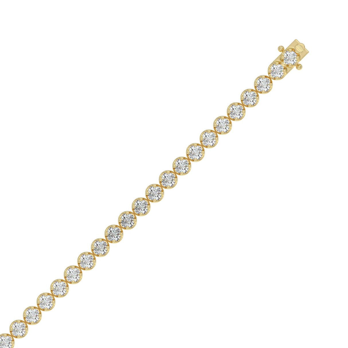 Lightweight Fusion Lab Grown Diamond Tennis Bracelet approx. 5 ct Yellow Gold down view