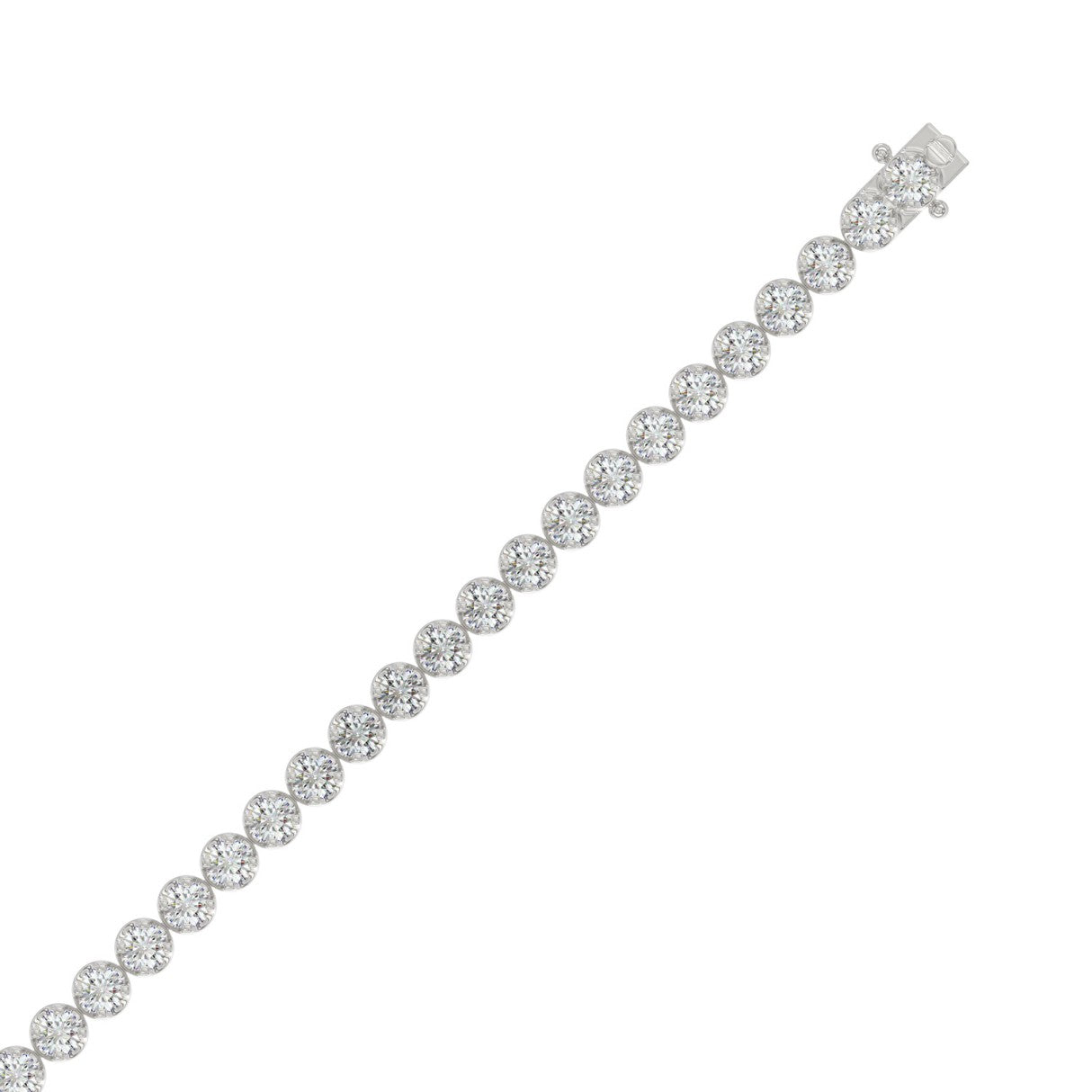 Lightweight Fusion Lab Grown Diamond Tennis Bracelet approx. 3 ct White Gold down view