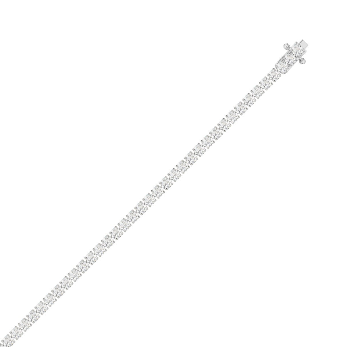 Classic 4 Prong Lab Grown Diamond Tennis Bracelet approx. 5 ct White Gold flat view