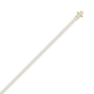 Classic 4 Prong Lab Grown Diamond Tennis Bracelet approx. 5 ct Yellow Gold flat view