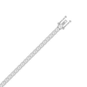 Classic 4 Prong Lab Grown Diamond Tennis Bracelet approx. 7 ct White Gold flat view
