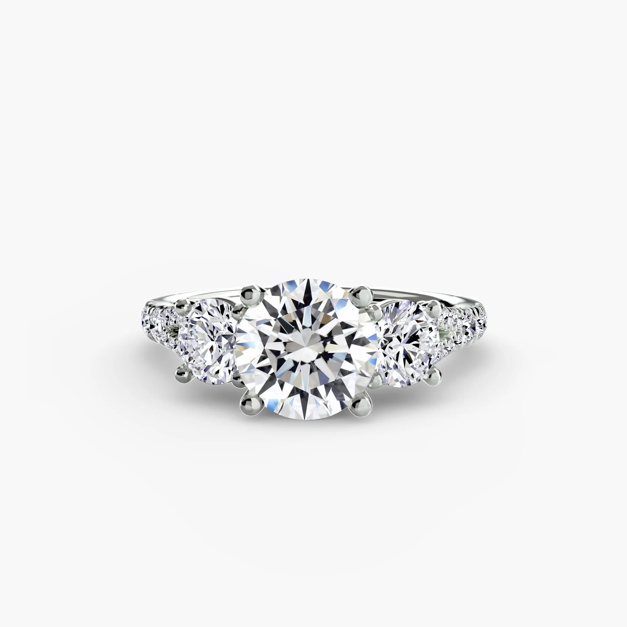 2.77 carat Round Lab Diamond ring set in 9k White Gold D VS1. IGI Certified.