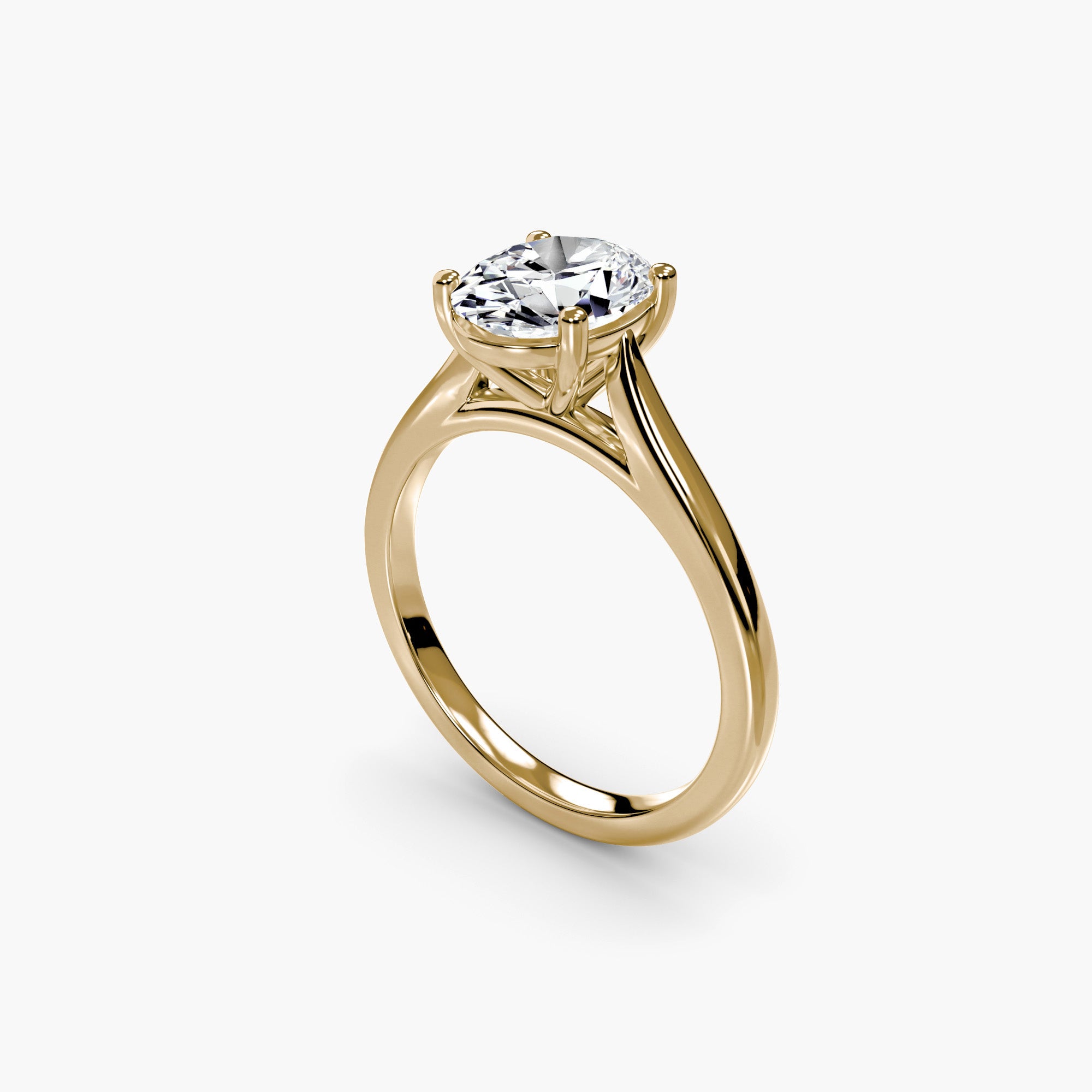 3.01 oval lab grown diamond DVS1 IGI certified in 14K yellow gold