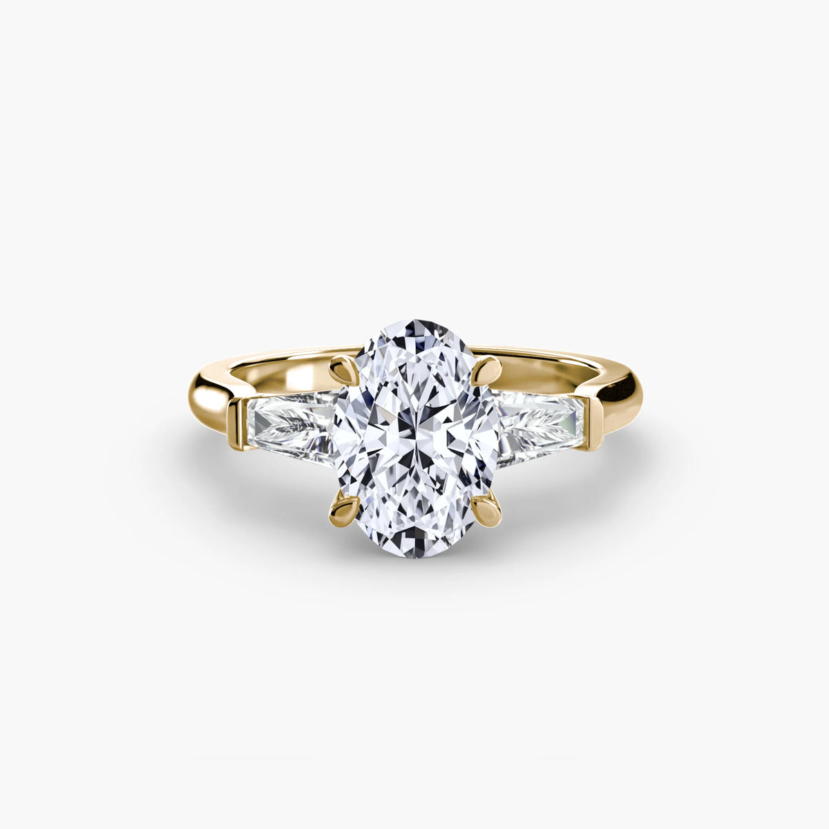 Oval 3.00ct Cassandra Lab Diamond Ring D VS1 9k Yellow Gold IGI Certified