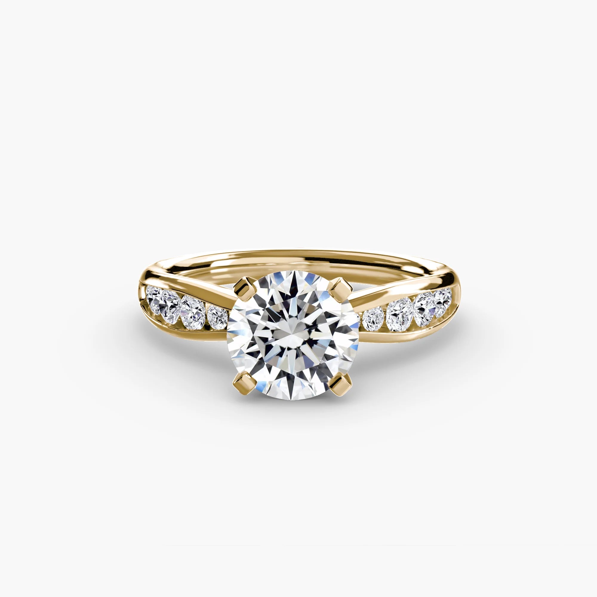 Round 3.00ct Camellia Lab Diamond Ring D VS1 18k Yellow Gold IGI Certified