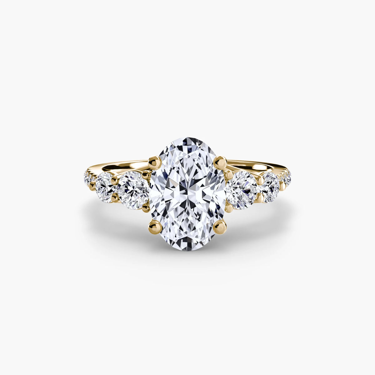 Oval 3.00ct Valentina Lab Diamond Ring D VS1 18k Yellow Gold IGI Certified