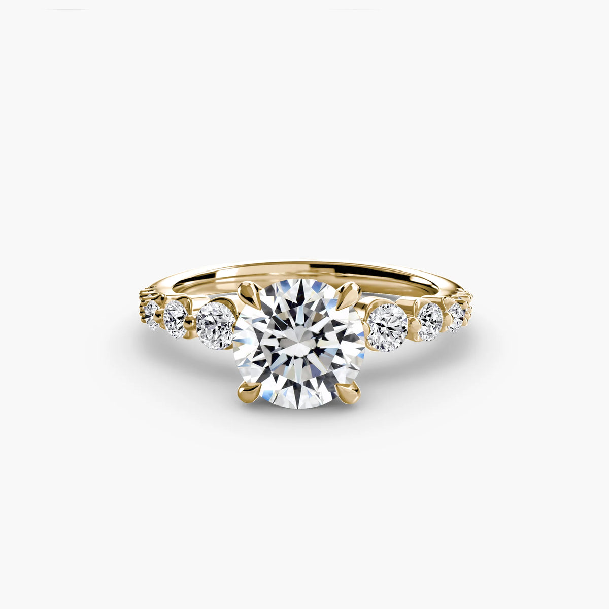 Round 3.00ct Isolde Lab Diamond Ring D VS1 18k Yellow Gold IGI Certified