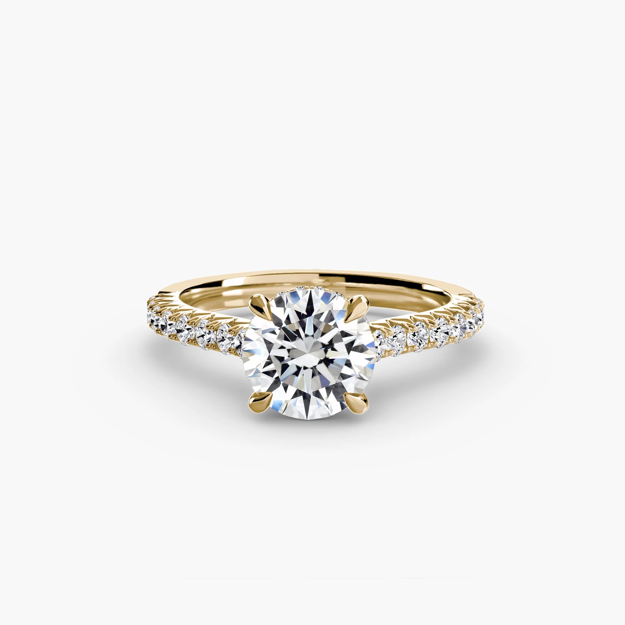 Round 2.00ct Odile Lab Diamond Ring D VS1 18k Yellow Gold IGI Certified