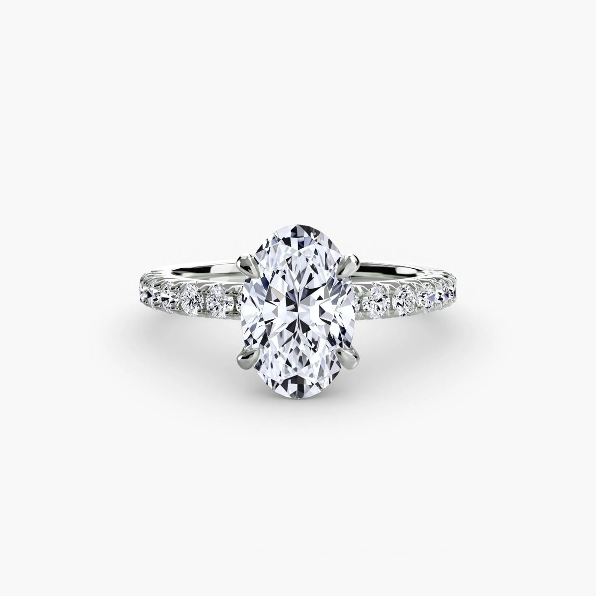 Oval 3.00ct Elara Lab Diamond Ring D VS1 Platinum IGI Certified