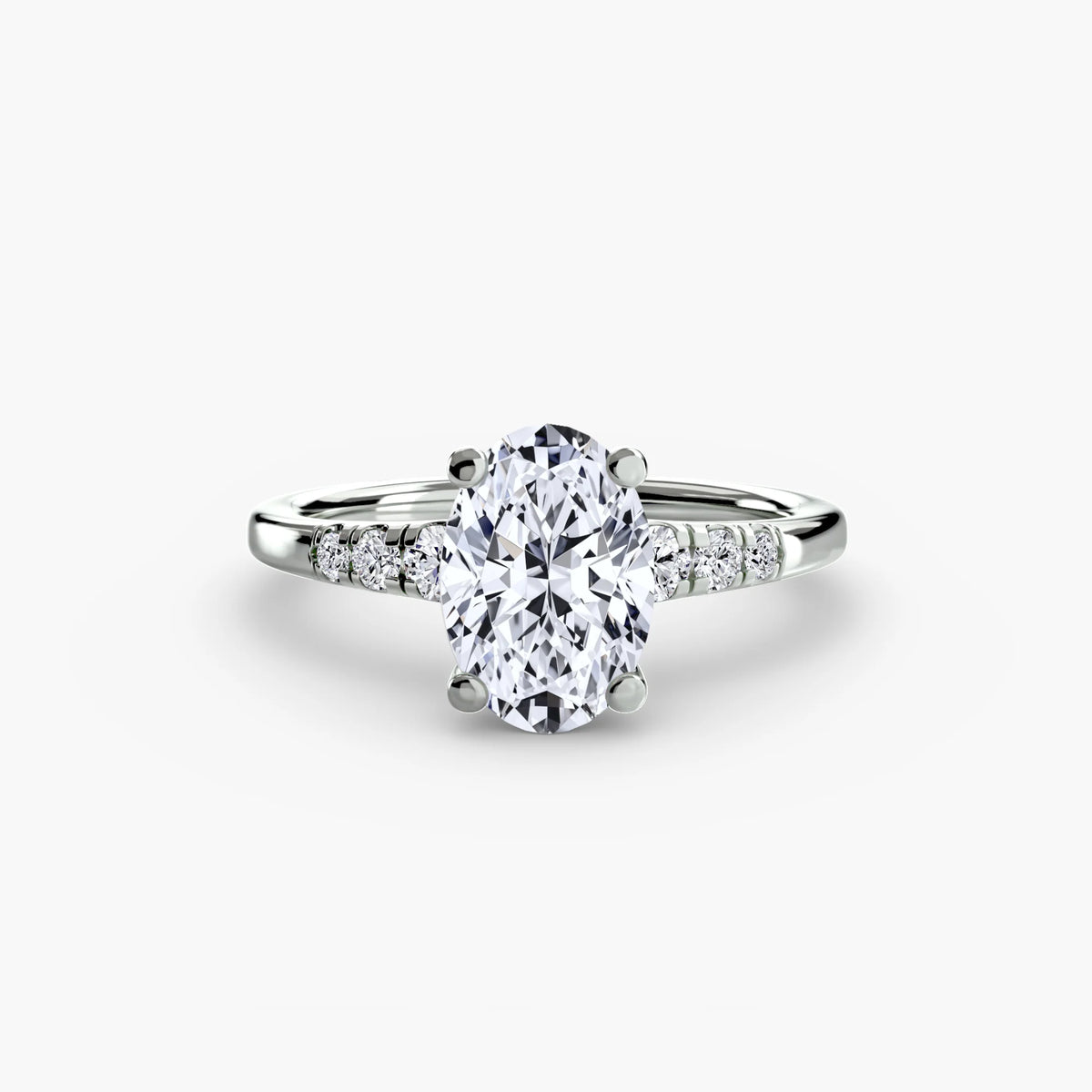 Oval 1.00ct Viviana Lab Diamond Ring D VS1 Platinum IGI Certified