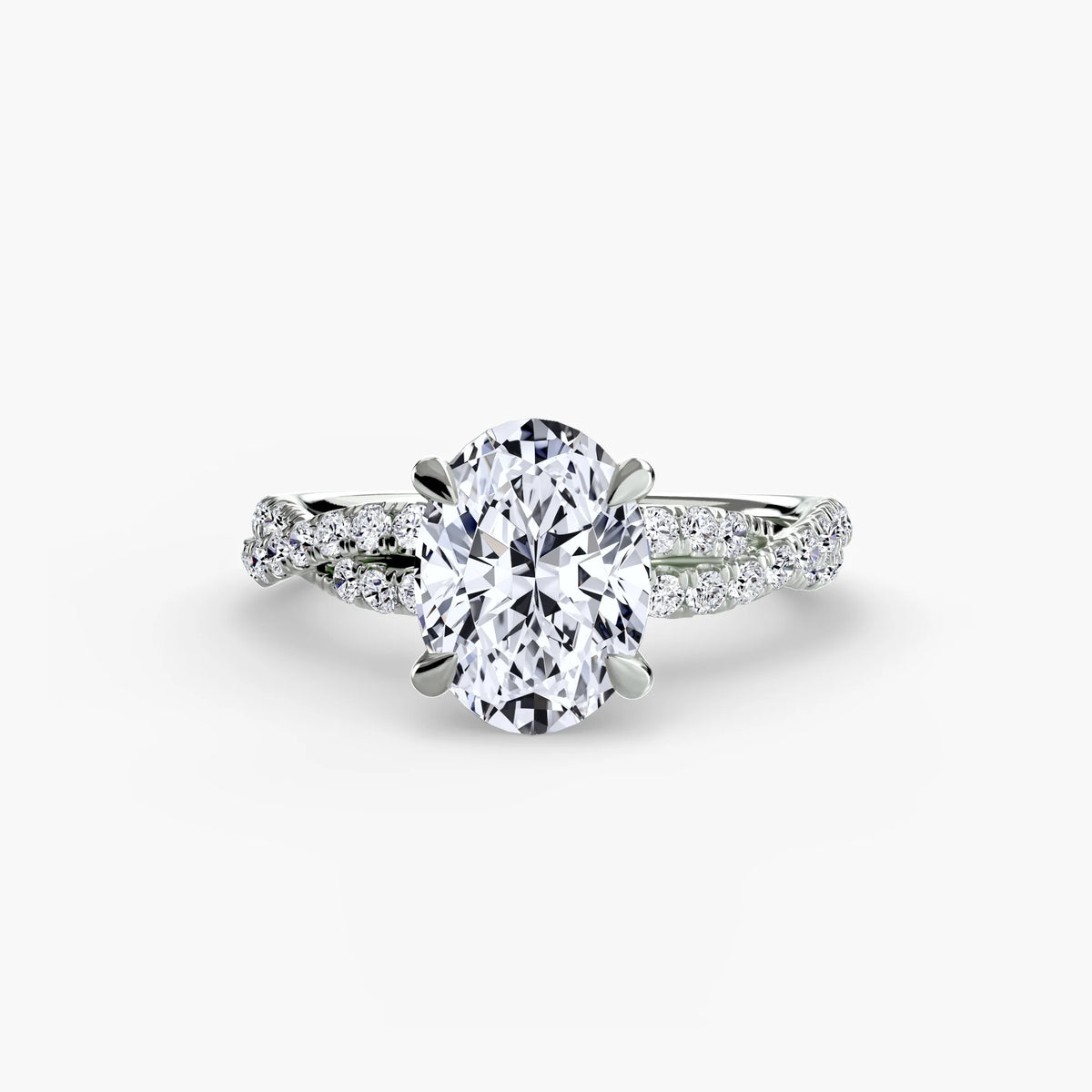 Oval 3.00ct Delphine Lab Diamond Ring D VS1 Platinum IGI Certified
