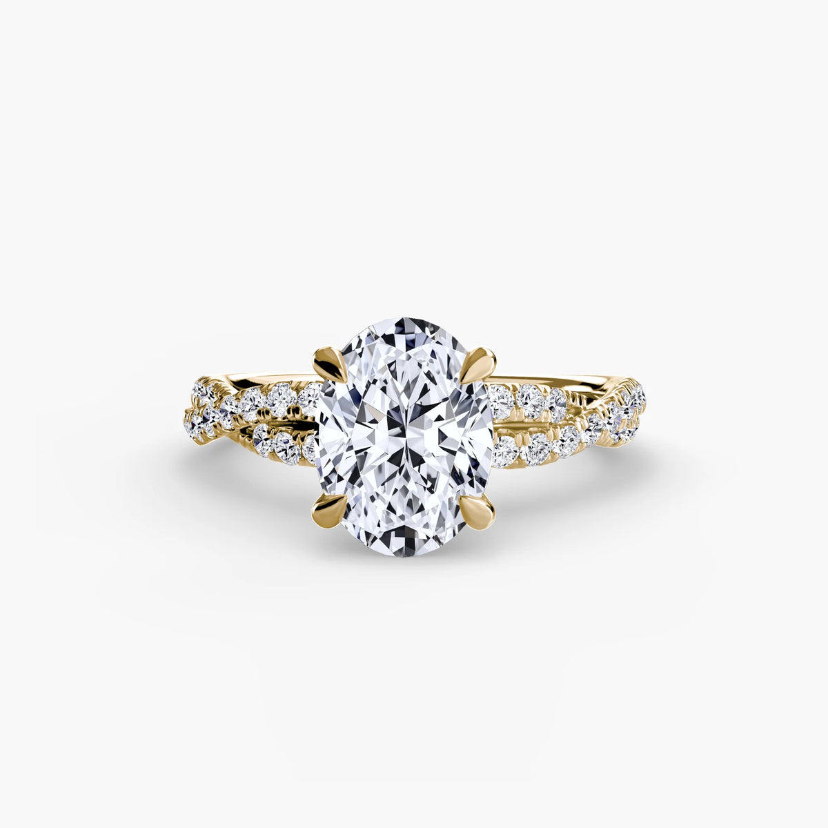 Oval 3.00ct Delphine Lab Diamond Ring D VS1 18k Yellow Gold IGI Certified