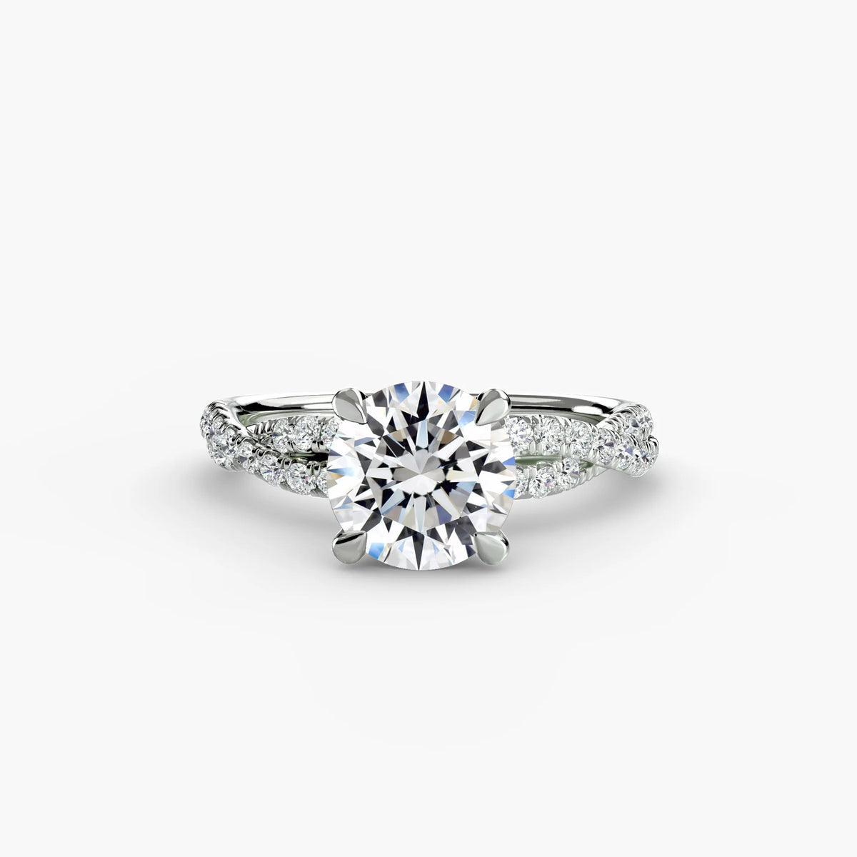 Round 3.00ct Delphine Lab Diamond Ring D VS1 Platinum IGI Certified