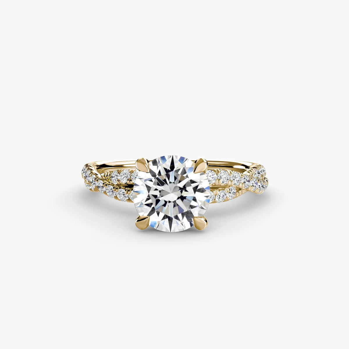 Round 3.00ct Delphine Lab Diamond Ring D VS1 18k Yellow Gold IGI Certified