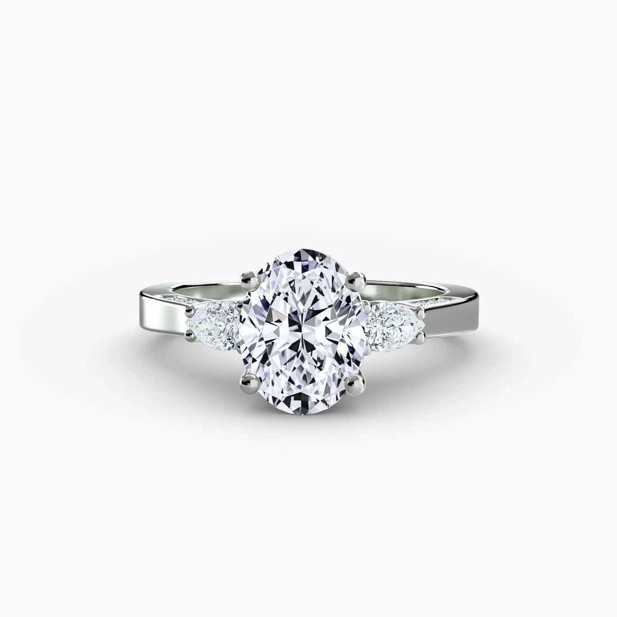 Oval 3.00ct Leonora Lab Diamond Ring D VS1 Platinum IGI Certified