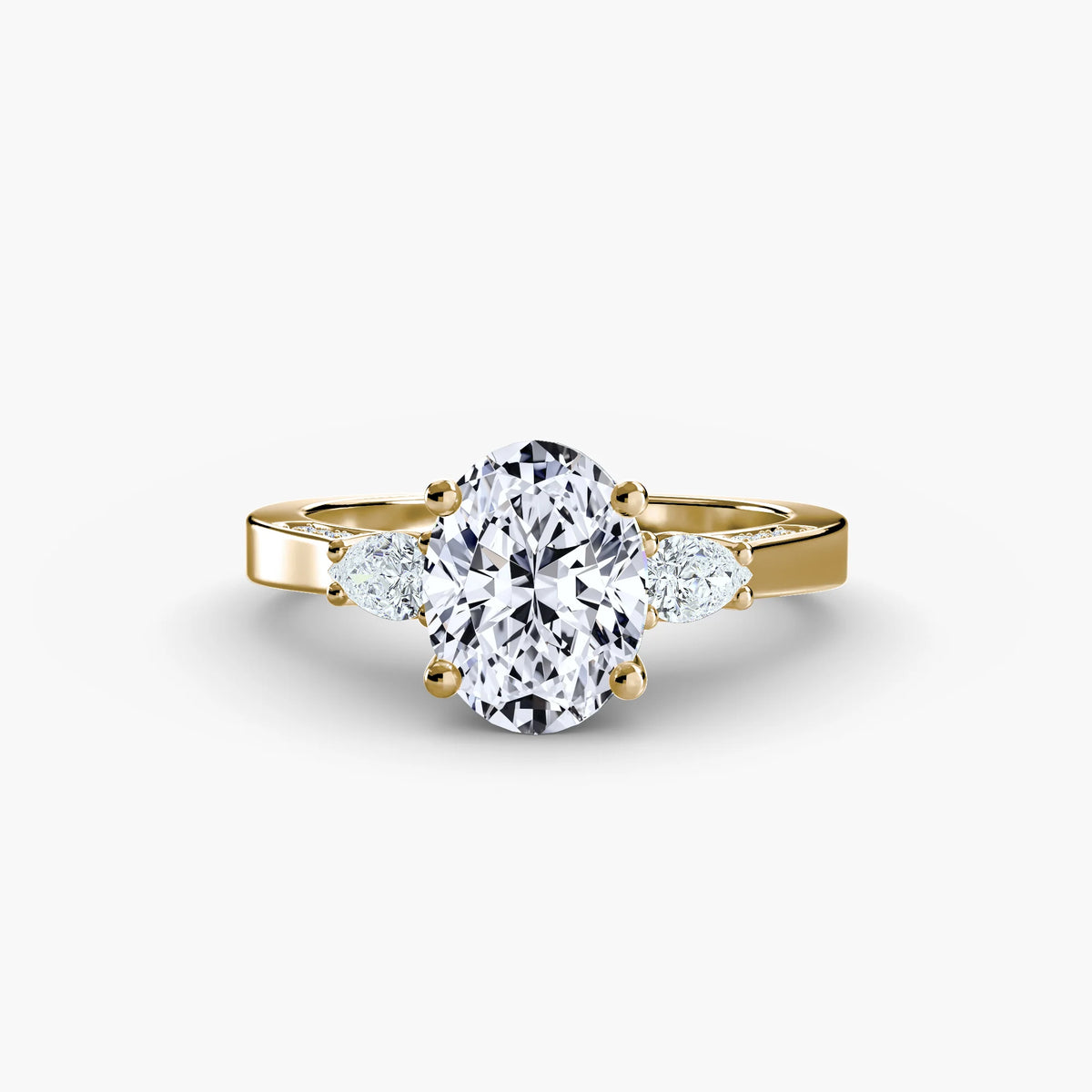 Oval 3.00ct Leonora Lab Diamond Ring D VS1 18k Yellow Gold IGI Certified