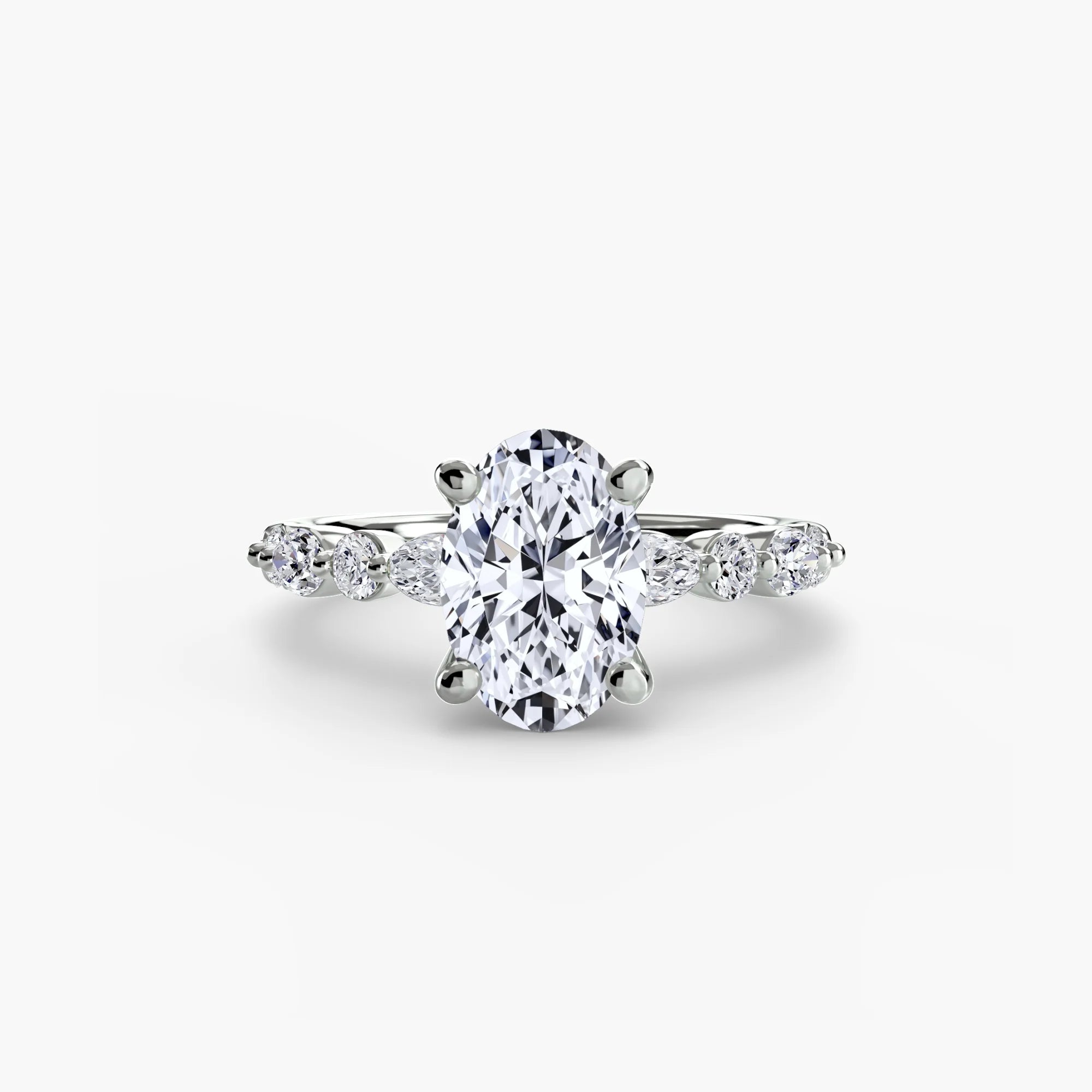 Oval 3.00ct Odette Lab Diamond Ring D VS1 Platinum IGI Certified