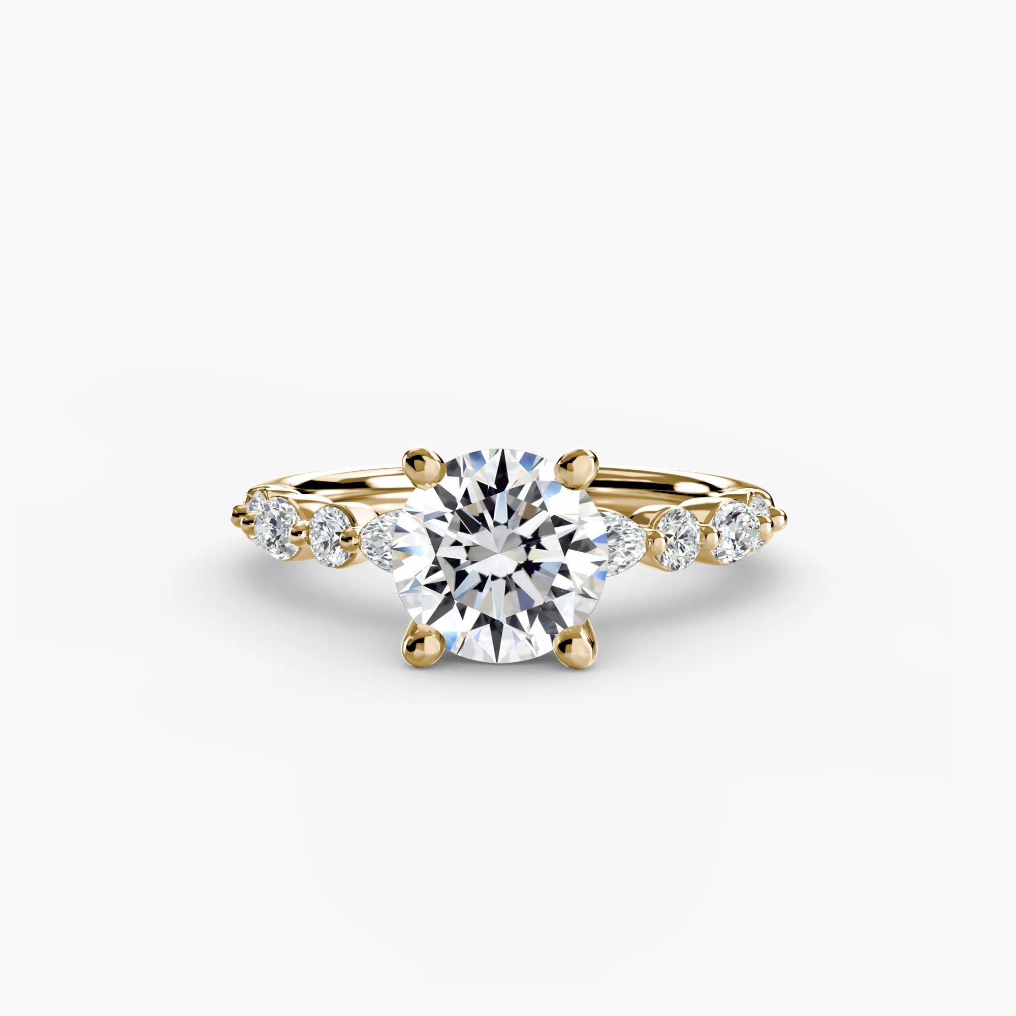Round 3.00ct Odette Lab Diamond Ring D VS1 9k Yellow Gold IGI Certified