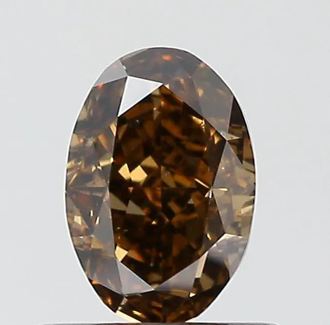 0.60ct Oval Natural Diamond (Colour Fancy Dark Brown, Clarity SI1, GIA Certified)