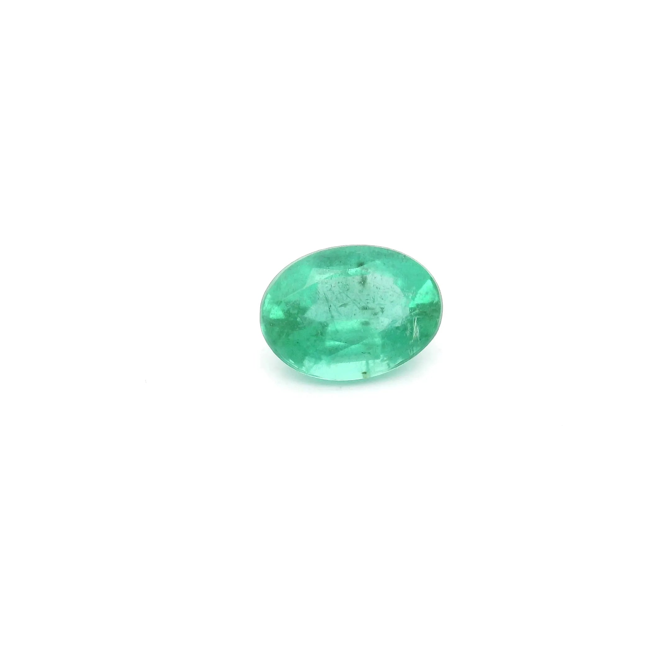 0.72ct Oval Natural Emerald (Colour Green, Clarity Slightly Included, Cut Faceted)