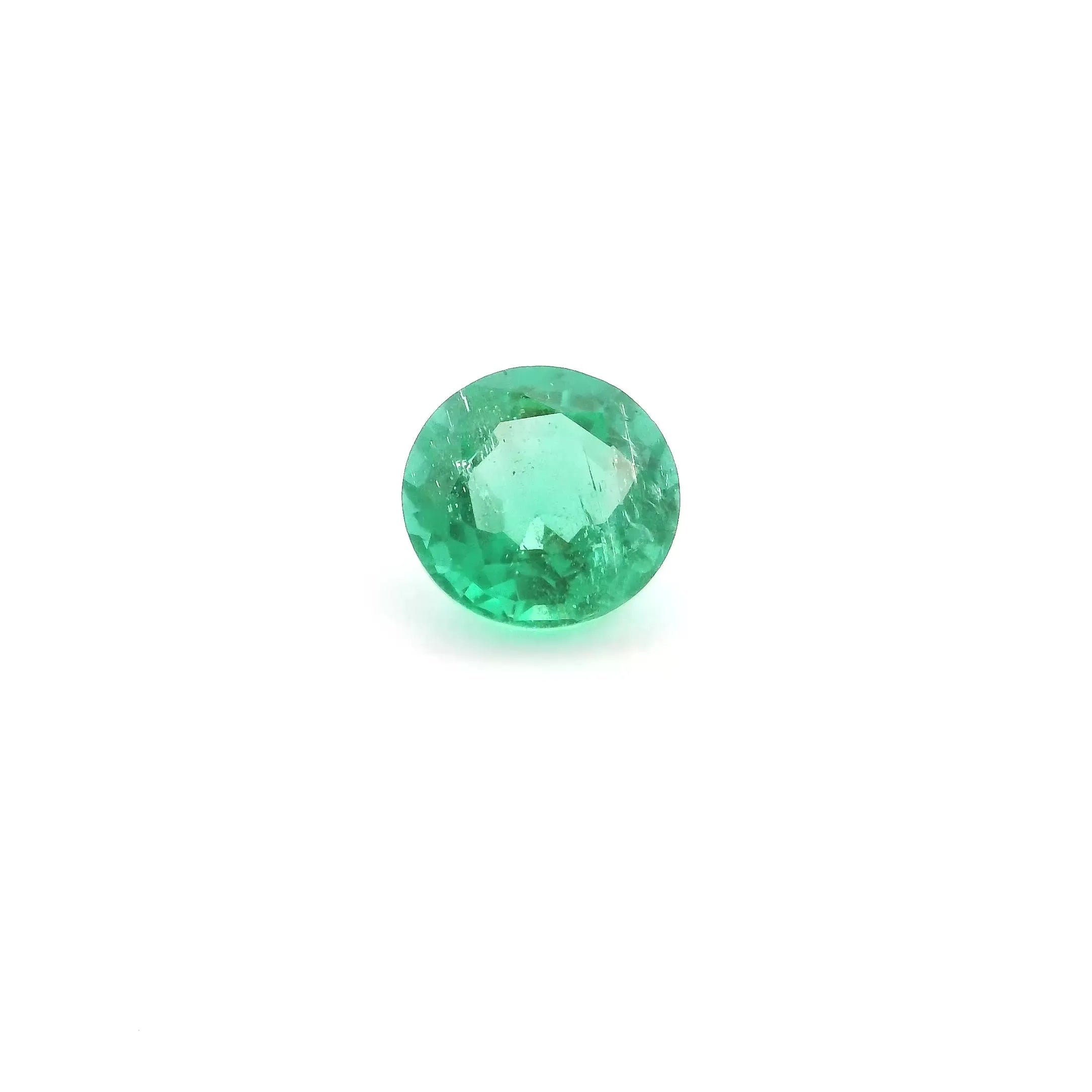 0.76ct Round Natural Emerald (Colour Green, Clarity Eye Clean, Cut Faceted)