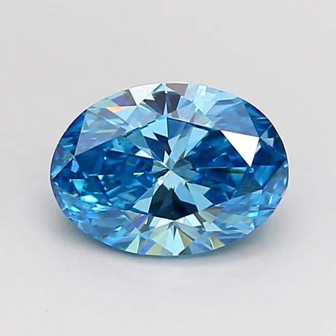 1.01ct Oval Lab Grown Diamond (Colour Fancy Vivid Blue, Clarity VS2, IGI Certified)