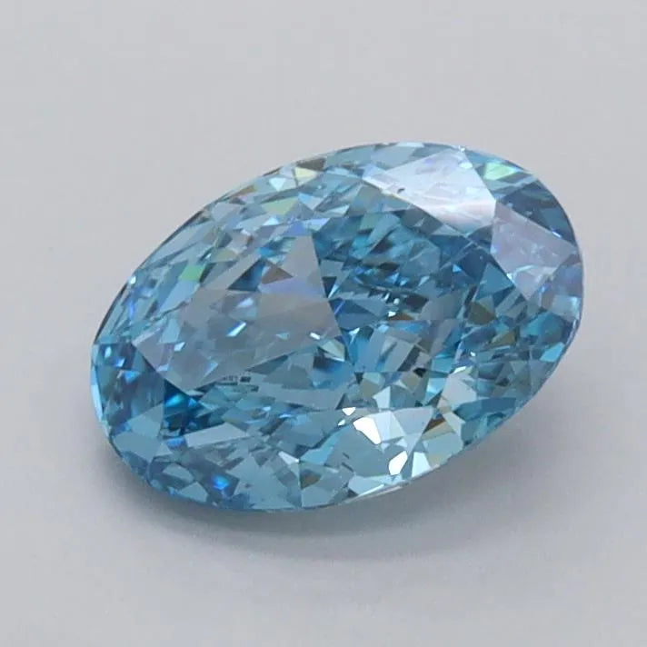1.04ct Oval Lab Grown Diamond (Colour Fancy Vivid Blue, Clarity VVS2, IGI Certified)