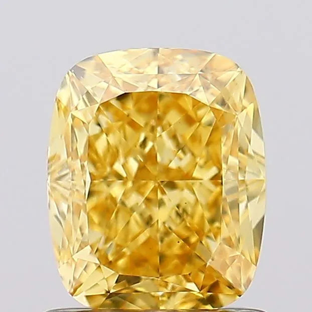 1.22ct Cushion modified Lab Grown Diamond (Colour Fancy Vivid Yellow, Clarity VS1, IGI Certified)