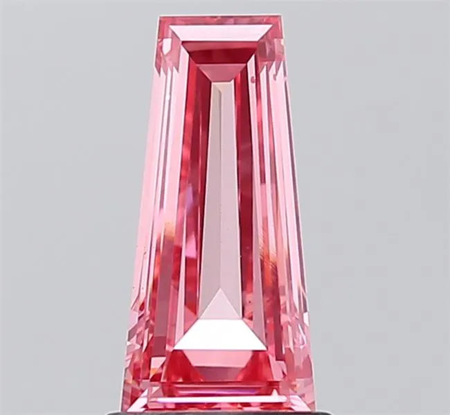 1.25ct Tapered baguette Lab Grown Diamond (Colour Fancy Vivid Pink, Clarity VS1, IGI Certified)
