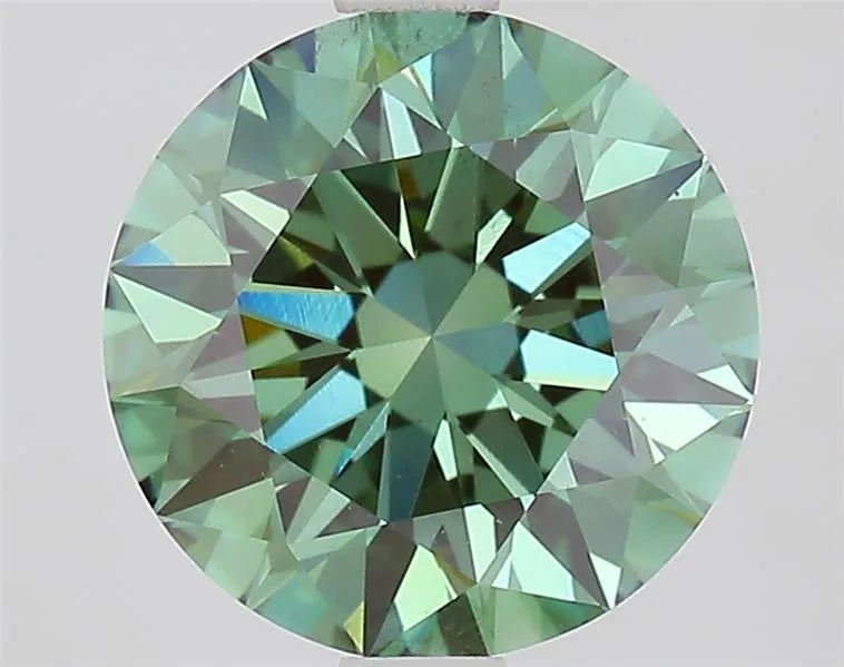 2.51ct Round Lab Grown Diamond (Colour Fancy Vivid Green, Clarity VS2, Cut ID, IGI Certified)