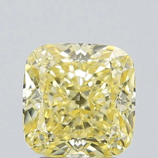 2.54ct Cushion modified Lab Grown Diamond (Colour Fancy Intense Yellow, Clarity VVS2, IGI Certified)