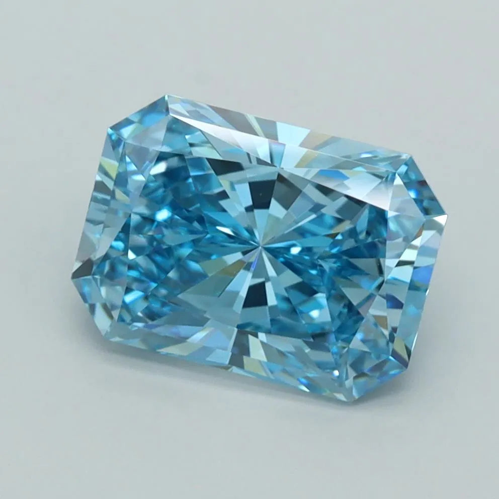 2.54ct Radiant Lab Grown Diamond (Colour Fancy Vivid Blue, Clarity VVS2, IGI Certified)