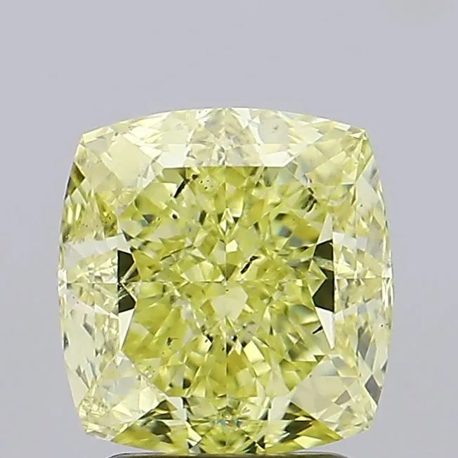 2.58ct Cushion brilliant Natural Diamond (Colour Fancy Intense Yellow, Clarity SI2, GIA Certified)