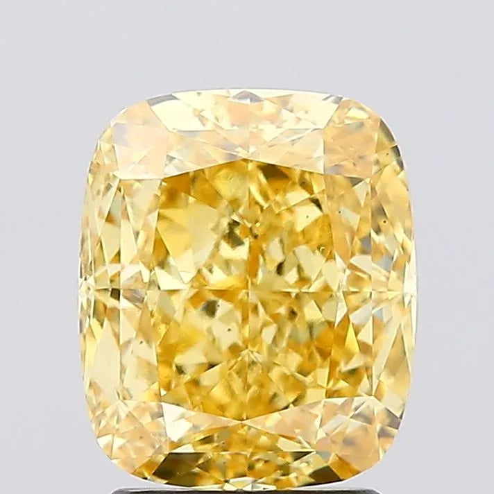2.77ct Cushion modified Lab Grown Diamond (Colour Fancy Vivid Yellow, Clarity VS1, IGI Certified)