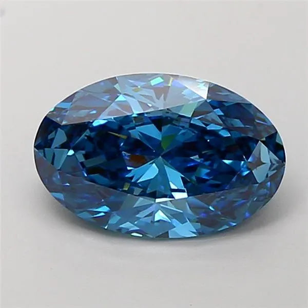 3.00ct Oval Lab Grown Diamond (Colour Fancy Vivid Blue, Clarity VS1, IGI Certified)