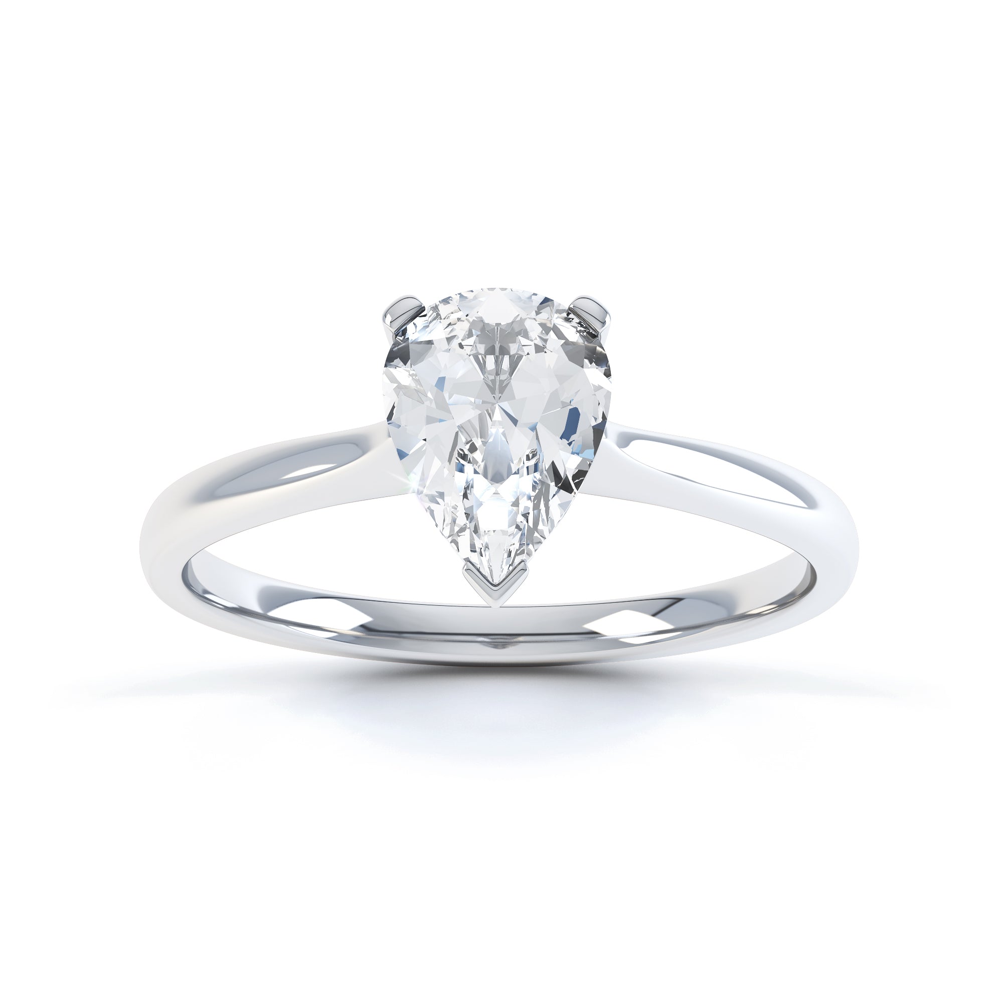 Pear 2.07ct E VS1 Diamond Engagement Ring | Platinum | IGI Certified