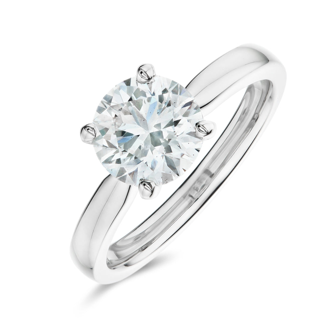 Round Hidden Halo 1.50ct E VS1 Diamond Engagement Ring | Platinum | IGI Certified
