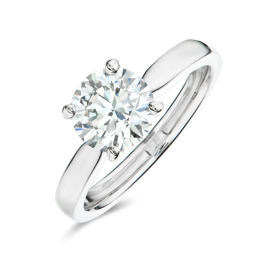 Round Natural Diamond Ring 1.51ct E SI2 | Platinum Band | IGI Certified