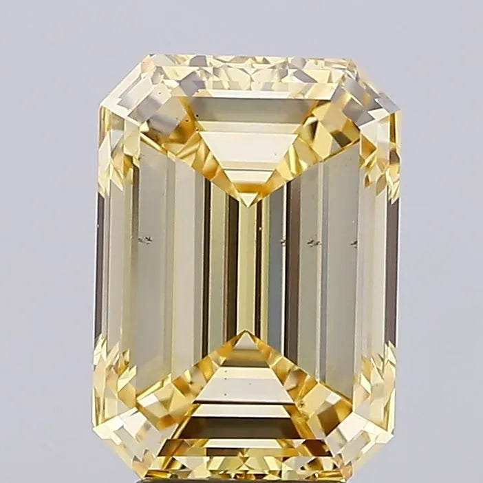 5.01ct Emerald Lab Grown Diamond (Colour Fancy Light Yellow, Clarity VS2, IGI Certified)