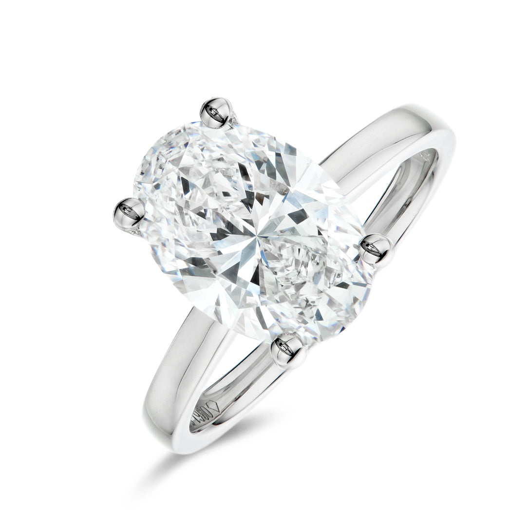 Oval 1.00ct D VS1 Diamond Engagement Ring | 18K White Gold | IGI Certified