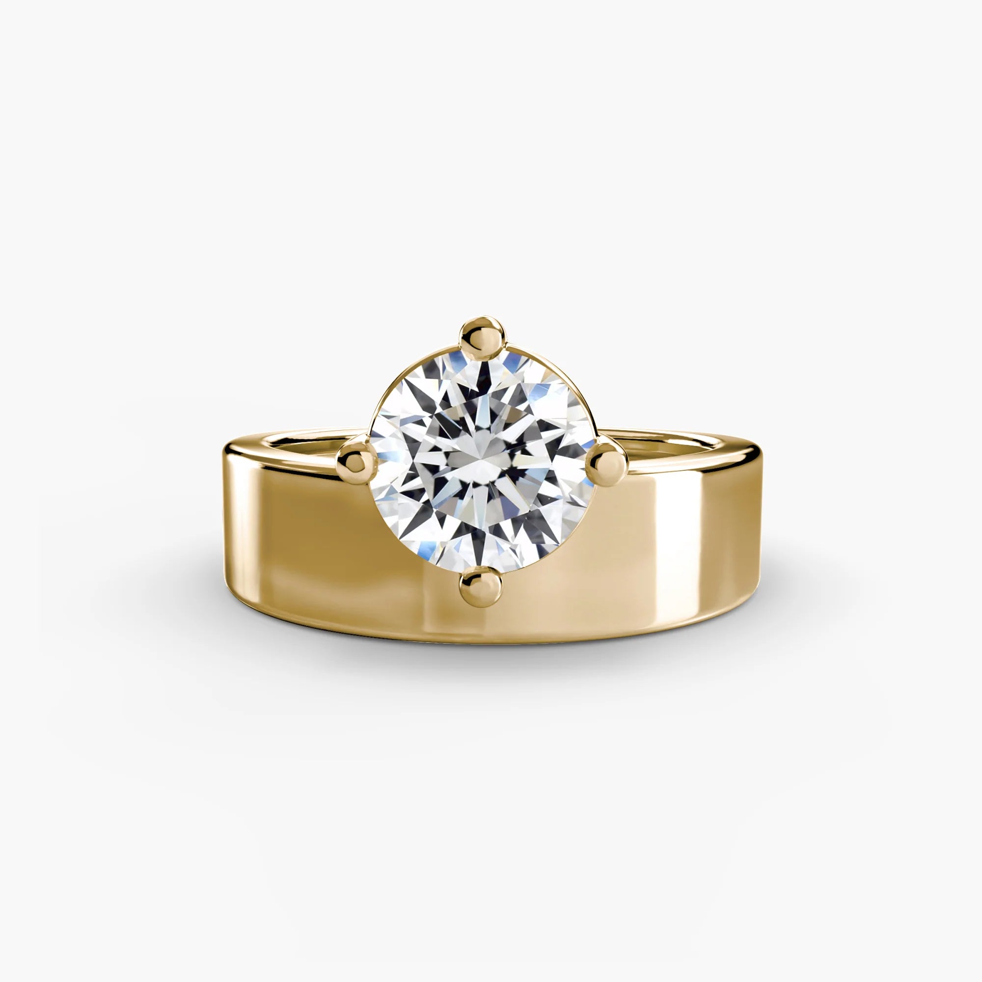 2.50 carat Round Lab Diamond ring set in 9k Yellow Gold D VS1.  Fully IGI Certified.