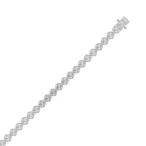 Lightweight Fusion Lab Grown Diamond Tennis Bracelet approx. 5 ct White Gold down view