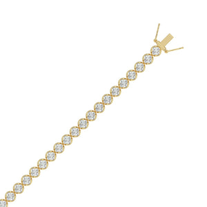 Lightweight Fusion Lab Grown Diamond Tennis Bracelet approx. 5 ct Yellow Gold flat view