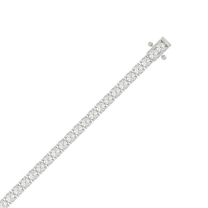 Classic 4 Prong Lab Grown Diamond Tennis Bracelet approx. 7 ct White Gold down view