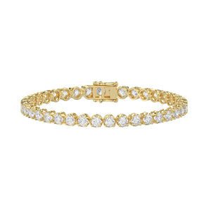 Lightweight Fusion Lab Grown Diamond Tennis Bracelet approx. 7 ct Yellow Gold angle view