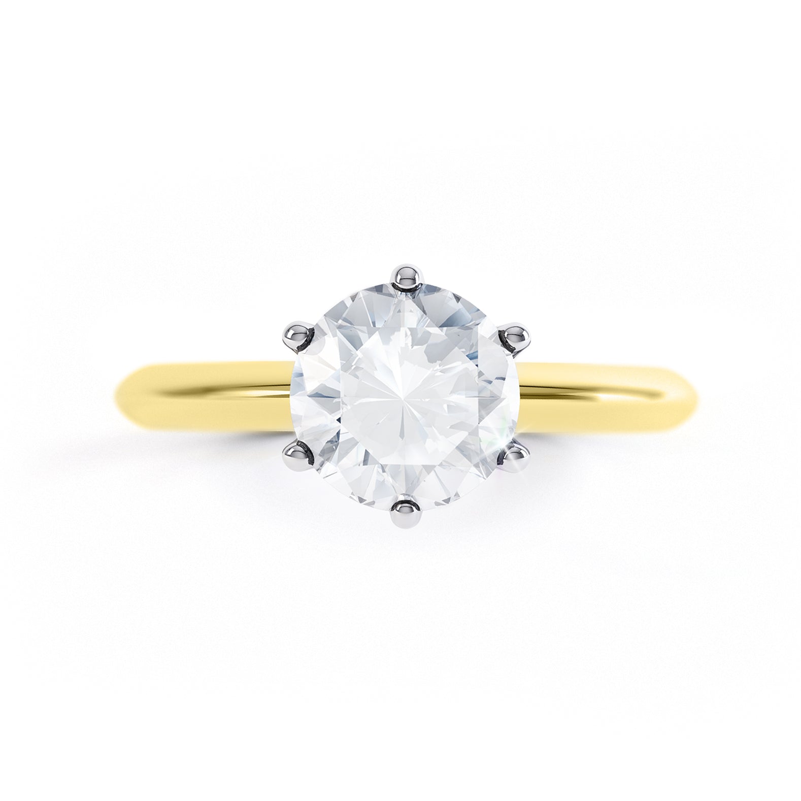 Round 1.00ct E VS1 Diamond Engagement Ring | 18K Yellow Gold | IGI Certified