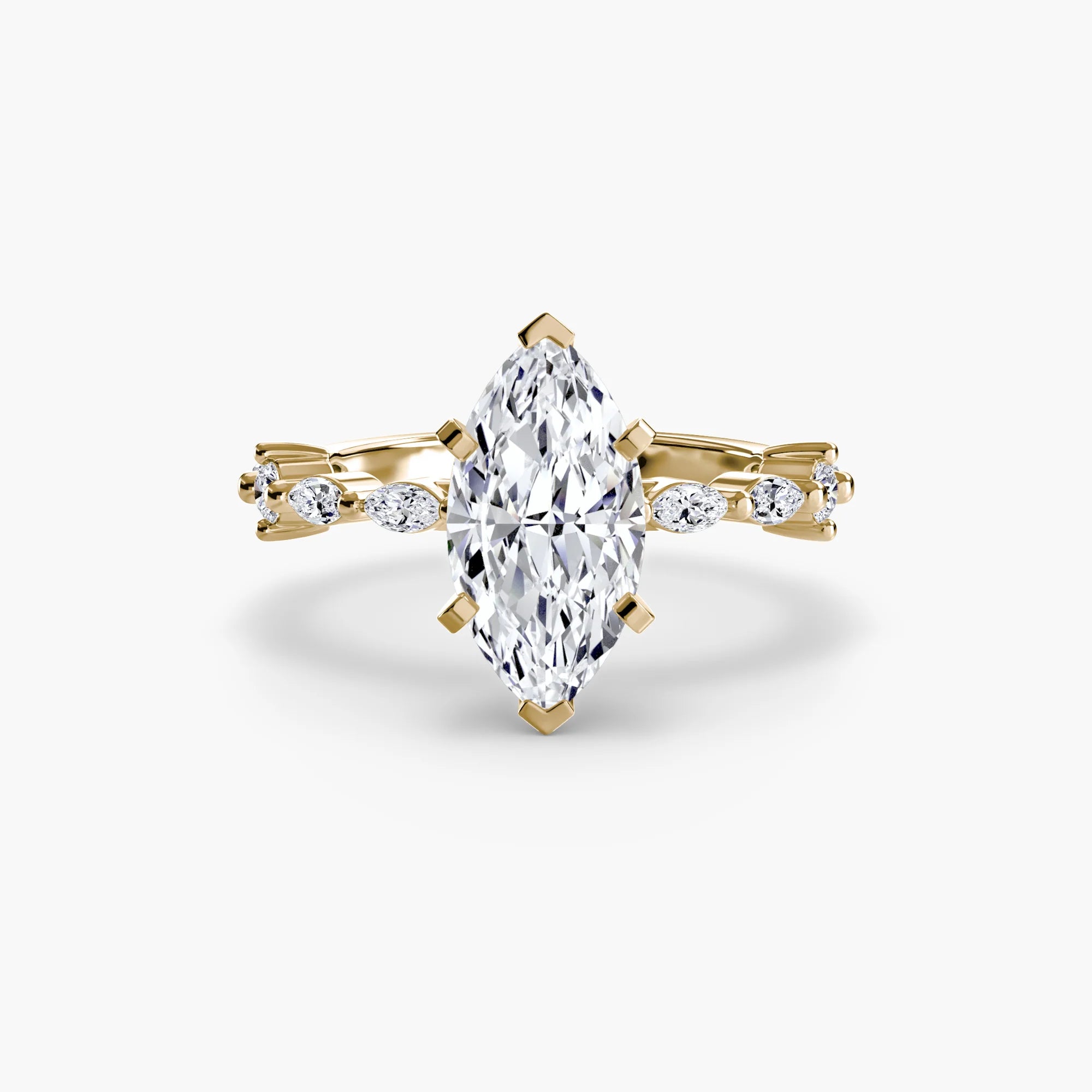 3.32 Carat Marquise Lab Diamond ring set in 18K Yellow Gold D VS1.  Fully IGI Certified.