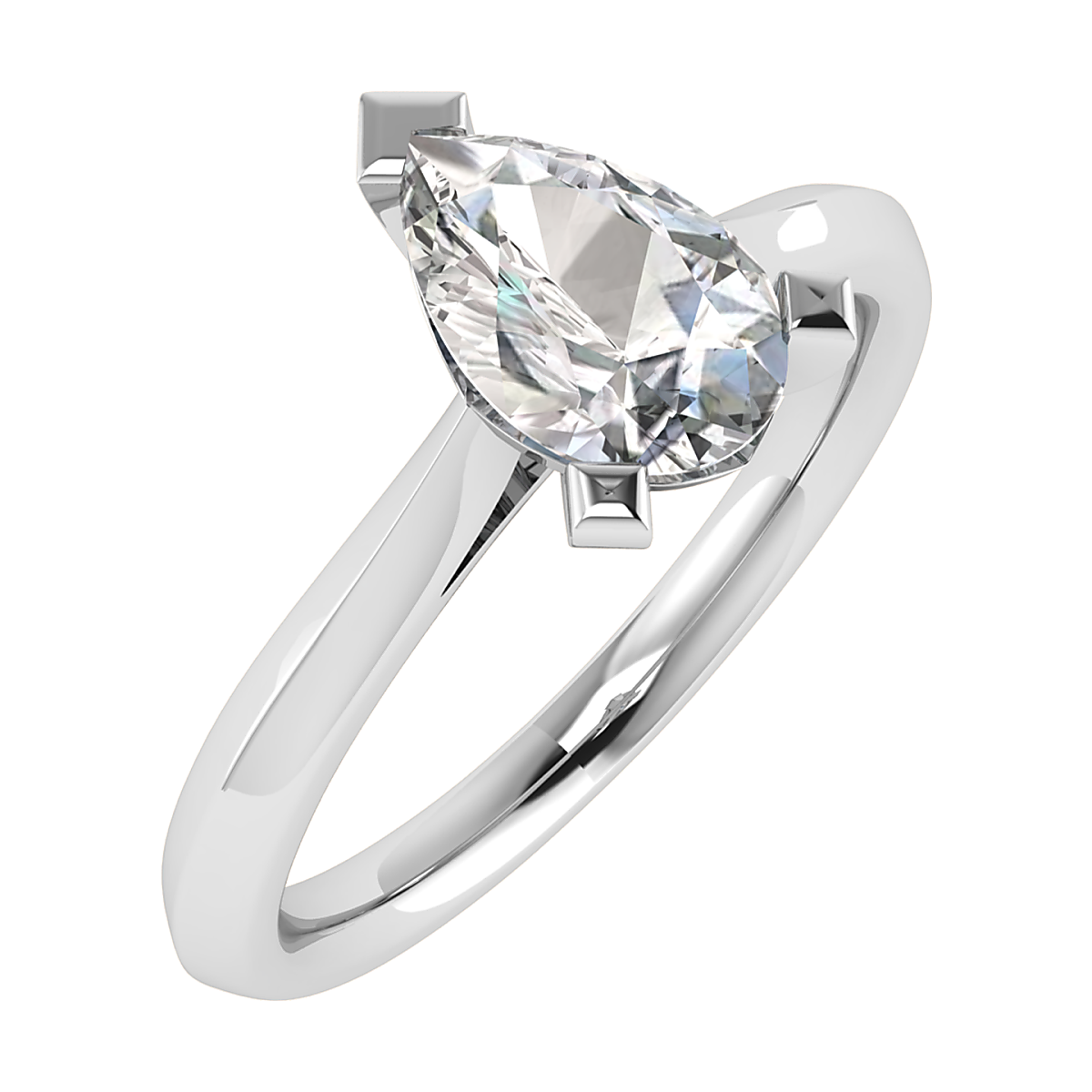 Pear 3.02ct E VS1 Diamond Engagement Ring | Platinum | IGI Certified