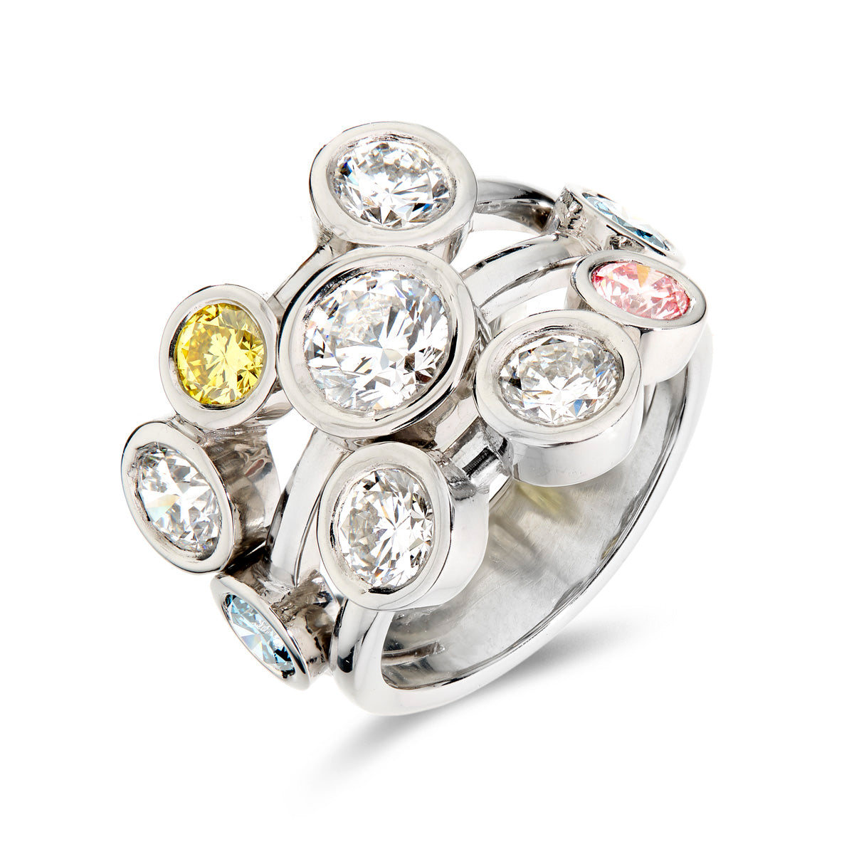 Candy Round 4.20ct D/E VS1/VS2 Diamond Ring | Platinum | IGI Certified